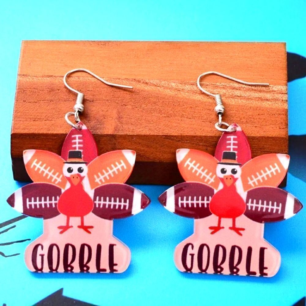 👋 Thanksgiving Football Turkey Earrings | Mix And Match 3/$20